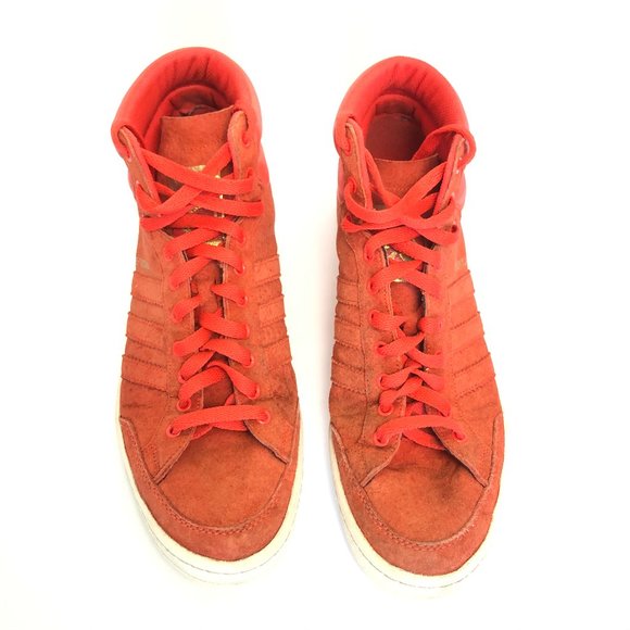 Men's Adidas AMERICANA HI 88 Red Sued Sz 10.5 - Picture 3 of 10